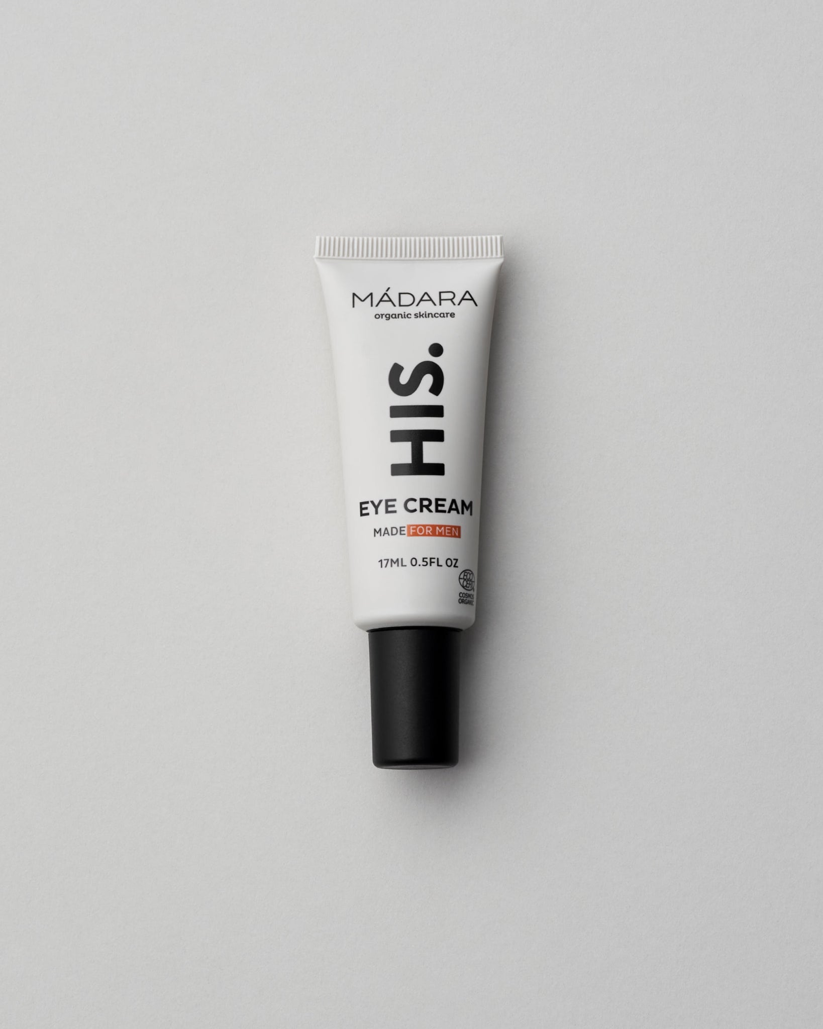 MΓDARA Organic Skincare his eye cream for men A5004 face cream product photo on plain background.